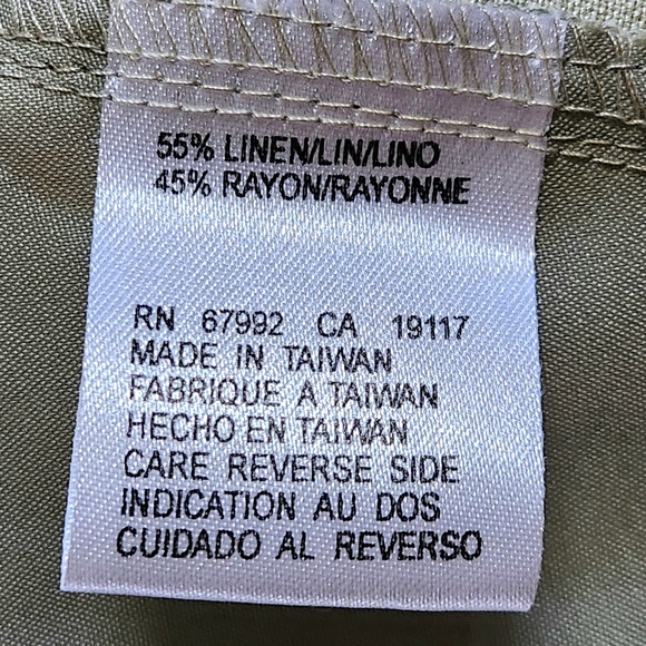 NWT VTG Sigrid Olsen Linen Blend Shorts Size 10 Color Key Lime - Picture 10 of 13